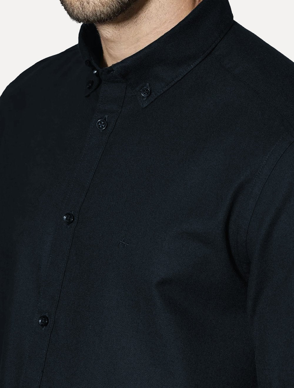 Camisa Aramis Masculina Manga Curta Slim Oxford Planalto Azul Escuro