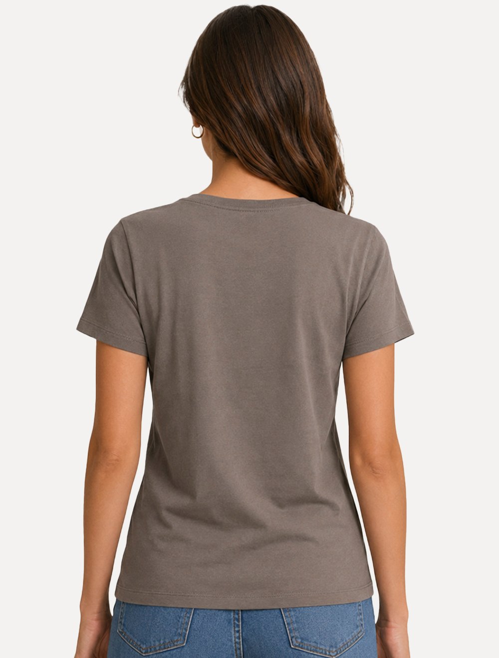 Camiseta Guess Feminina Cube 3D Logo Marrom