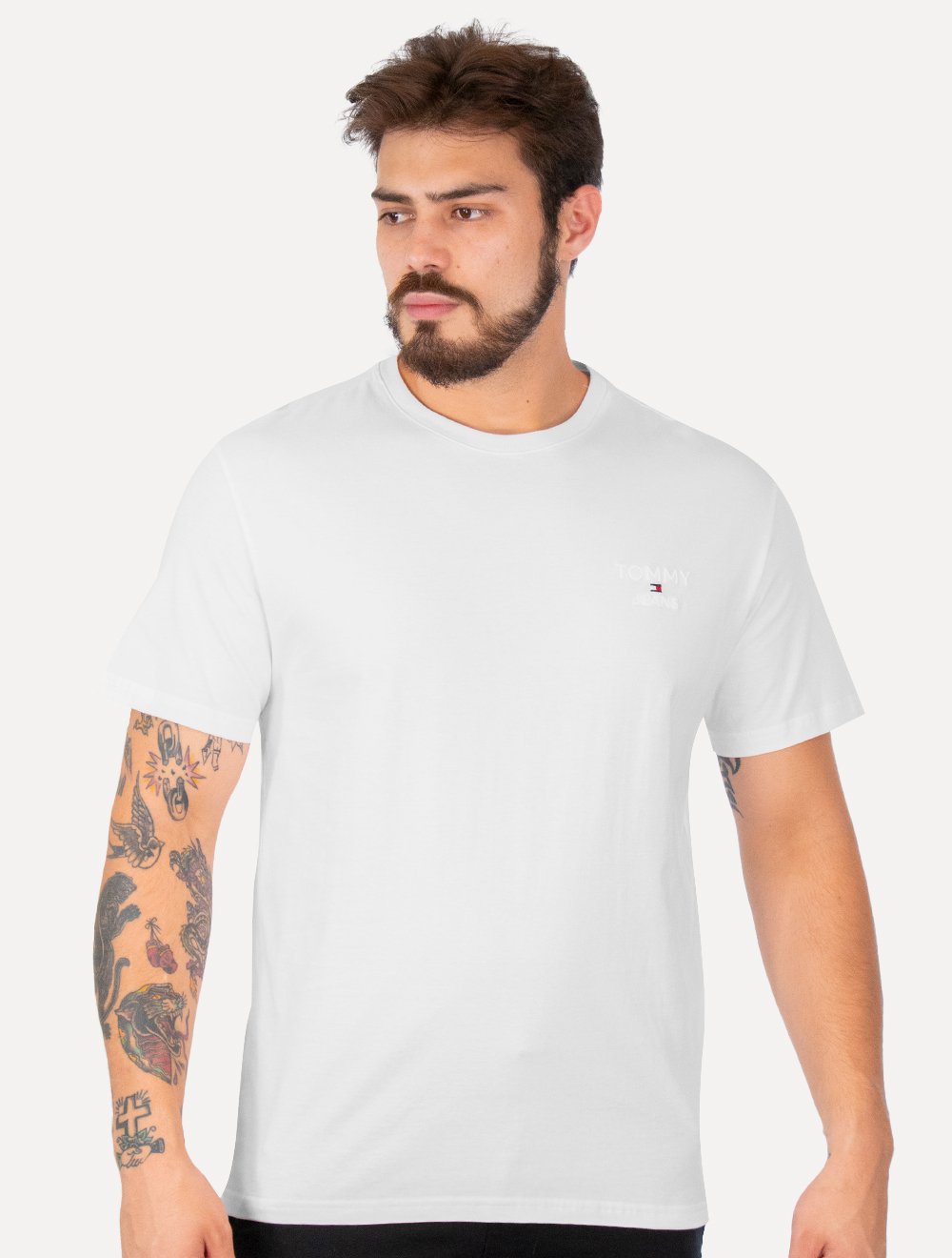 Camiseta Tommy Jeans Masculina Regular Corp Chest Branca