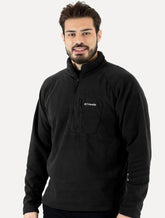 Blusa Columbia Masculina Fleece Fast Trek III Half Zip Preta