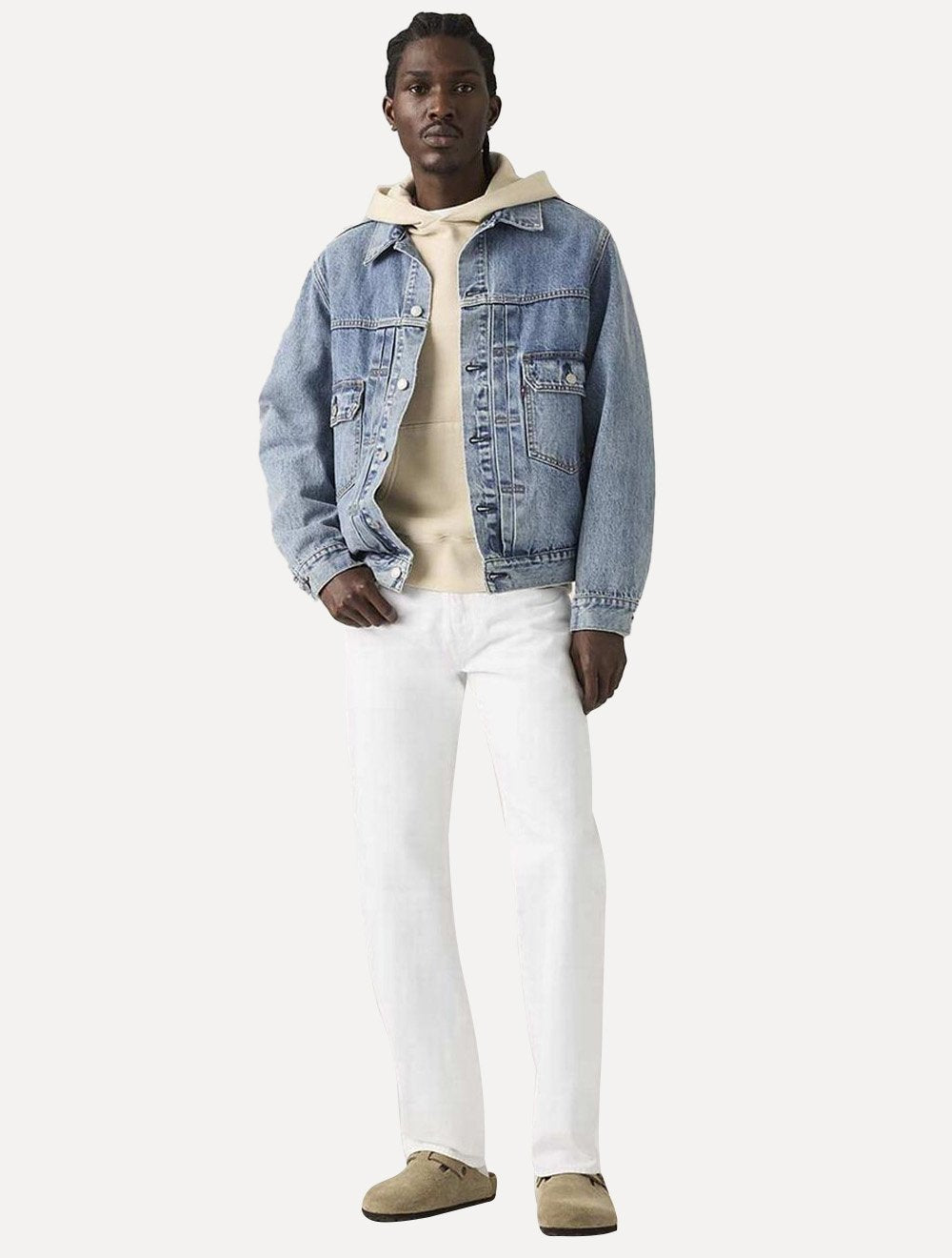 Calça Levis Jeans Masculina Straight 501 Original Branca