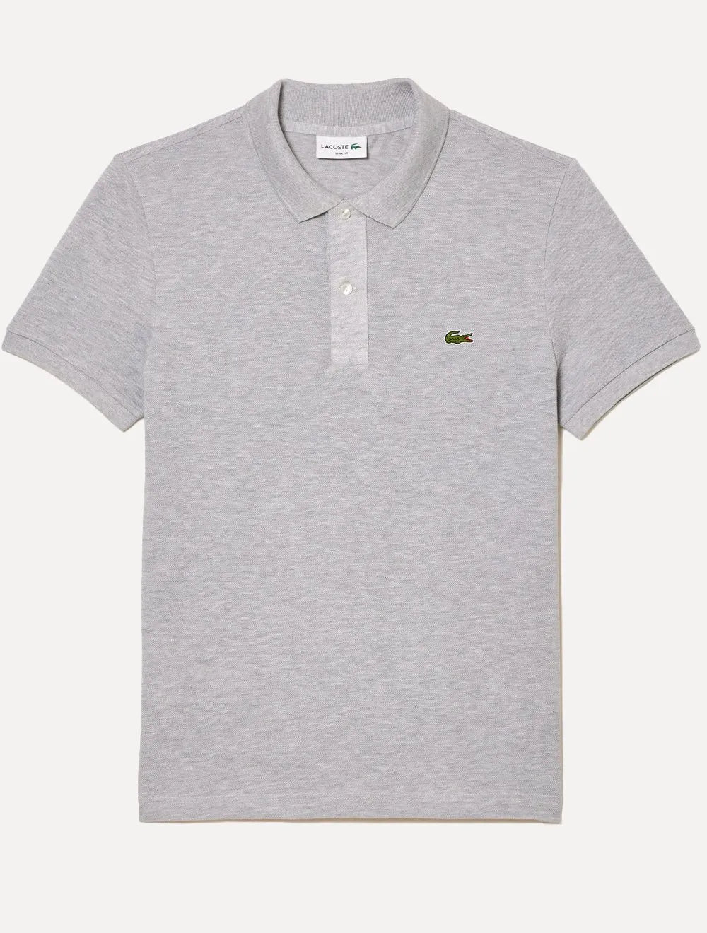 Polo Lacoste Masculina Slim Fit Petit Piquet Cinza Mescla