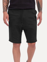 Bermuda Calvin Klein Jeans Moletom CK Silk Barra Rect Preta