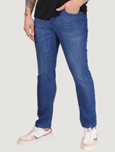 Calça Original Penguin Jeans Masculina Slim Five Pockets Azul Marinho