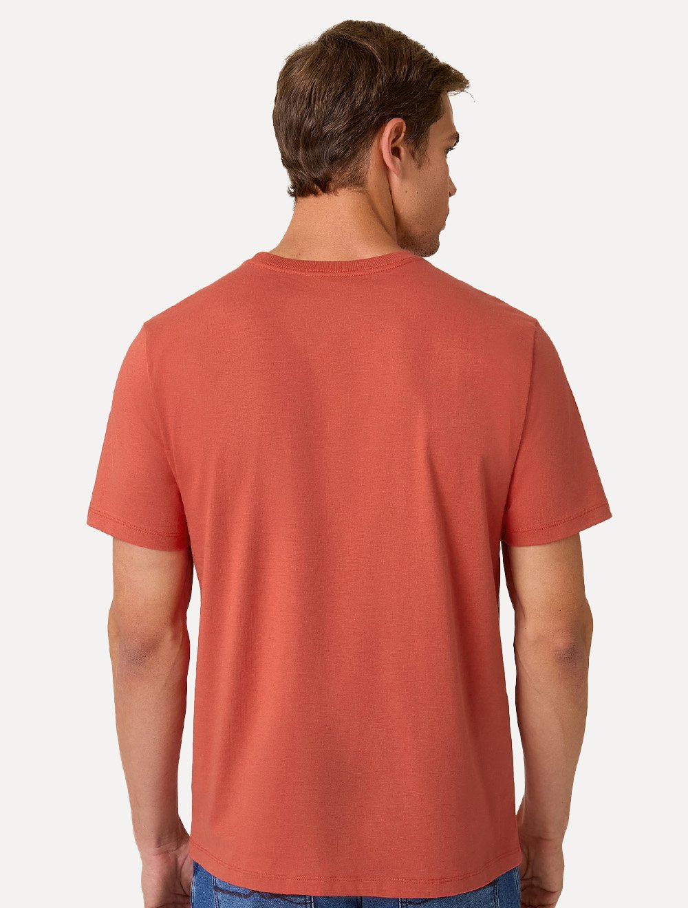 Camiseta Dudalina Masculina Essentials Modal Logo Laranja Médio