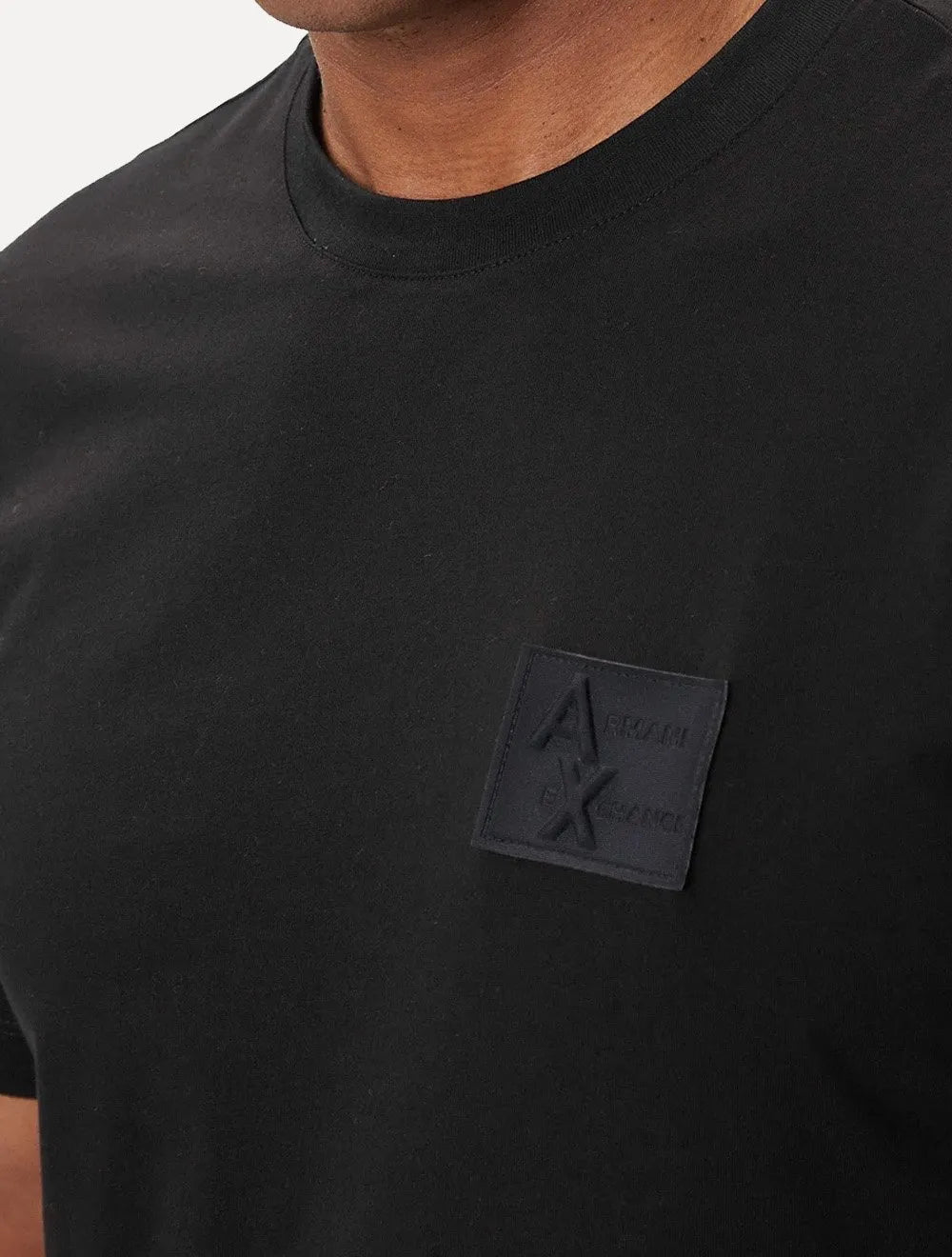 Camiseta Armani Exchange Masculina Regular Rubber AX Logo Preta