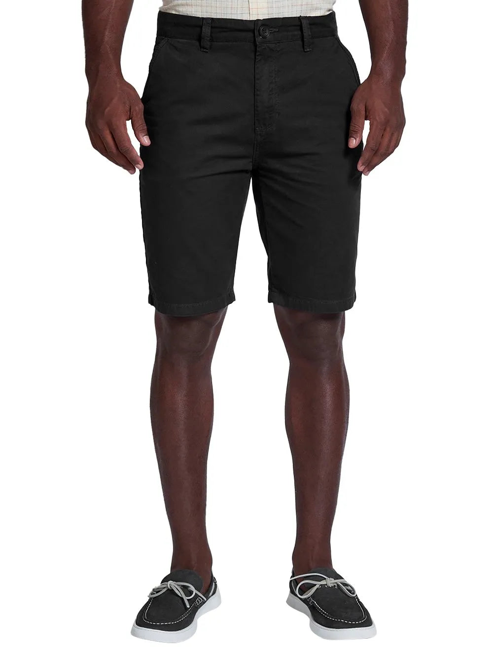 Bermuda Dudalina Sarja Chino Comfort Tinturada Preta