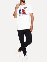 Camiseta Nautica Masculina Flag Sailing Division Branca