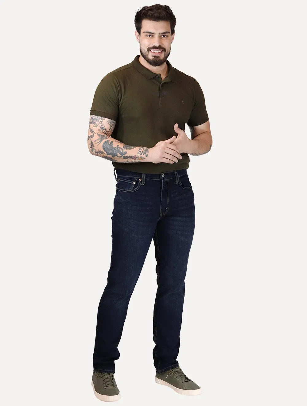 Calça Levis Jeans Masculina 511 Slim Stretch Greenish Escuro