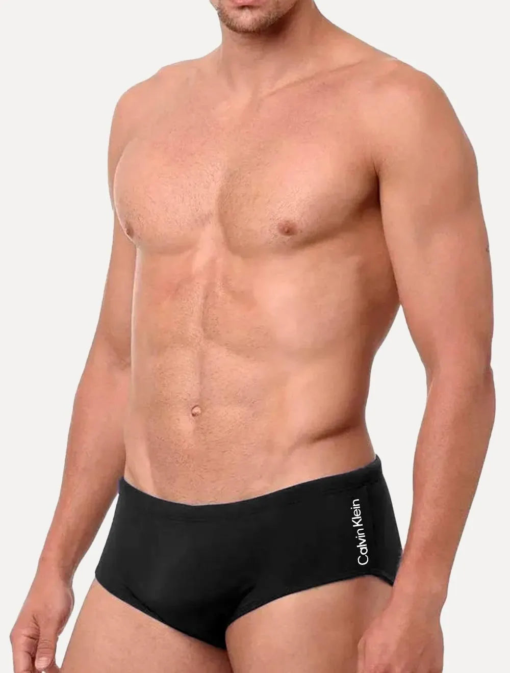 Sunga Calvin Klein Swimwear Vertical Light Logo Preta