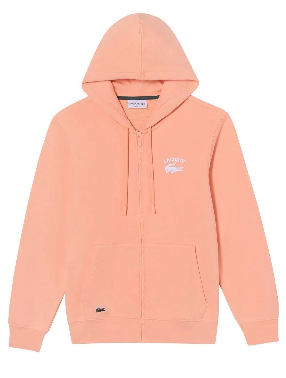 Moletom Lacoste Masculino Embroidery Full Zip Laranja Claro