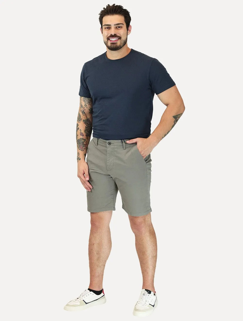 Bermuda Tommy Hilfiger Masculina Sarja Brooklyn 9in Cinza