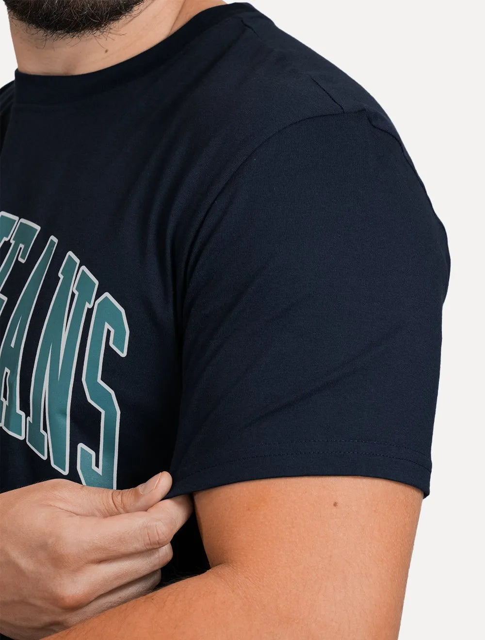 Camiseta Tommy Jeans Masculina Regular Varsity Arc Azul Marinho