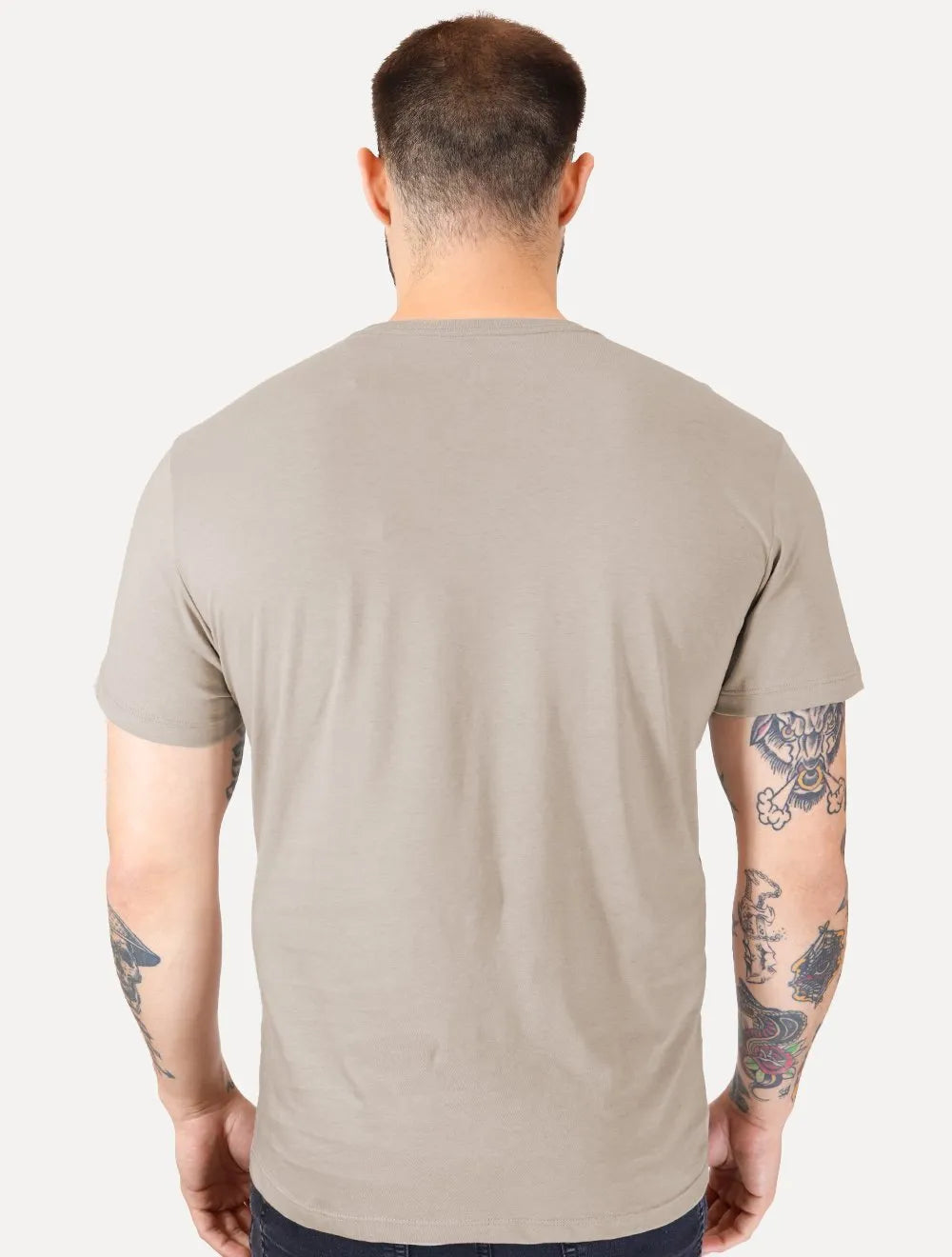 Camiseta Reserva Masculina Slim Algodão Peruano Cáqui