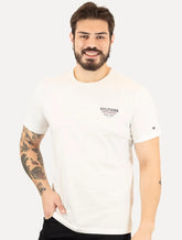 Camiseta Tommy Hilfiger Masculina Regular Global Stripe Branca