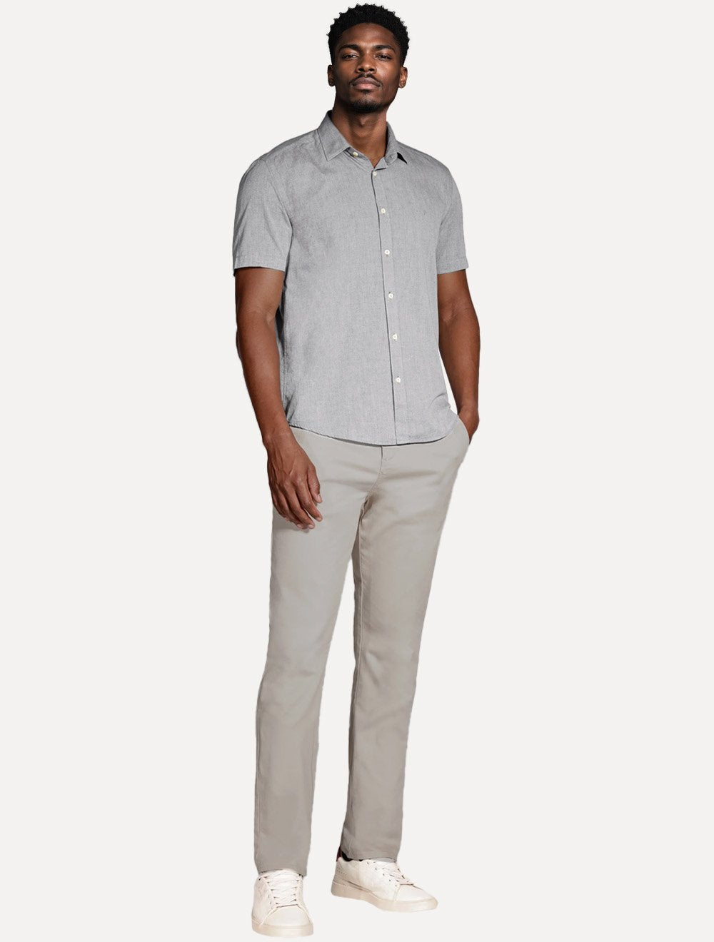 Camisa Aramis Masculina Slim Algodão Willis Chumbo