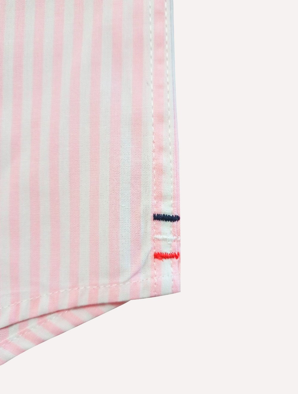 Camisa Tommy Hilfiger Masculina Manga Curta Regular Listrada Oxford Rosa Claro
