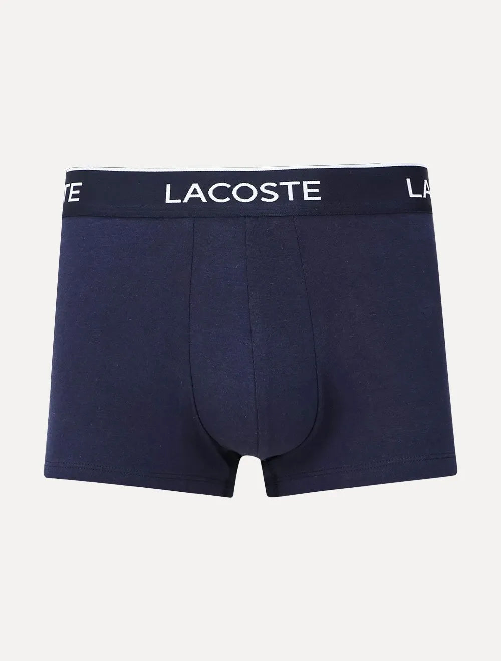 Cueca Lacoste Trunk Boxer Lettered Waist Azul Marinho Pack 3UN