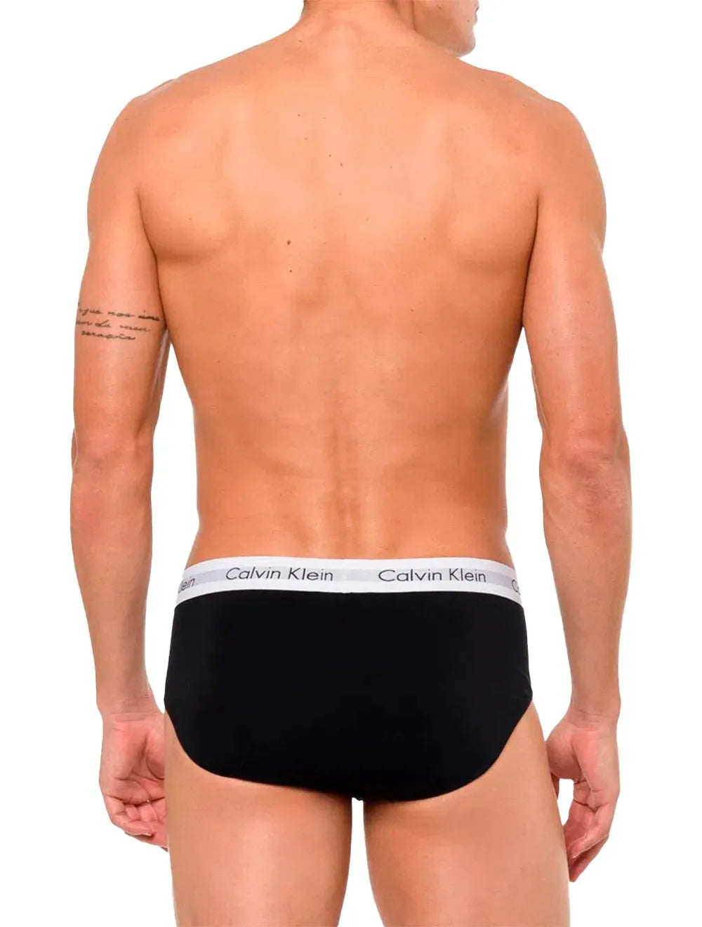 Cueca Calvin Klein Brief Cotton Stretch Classic Preta/ Branca/ Mescla Pack 3UN