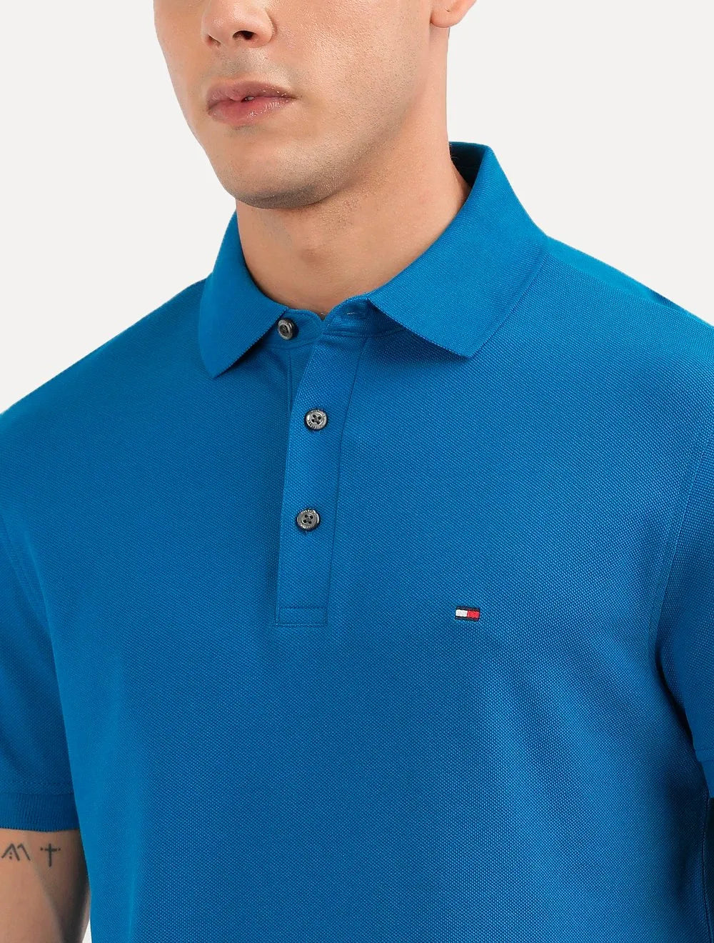 Polo Tommy Hilfiger Masculina Slim Piquet 1985 Vibrant Azul Royal