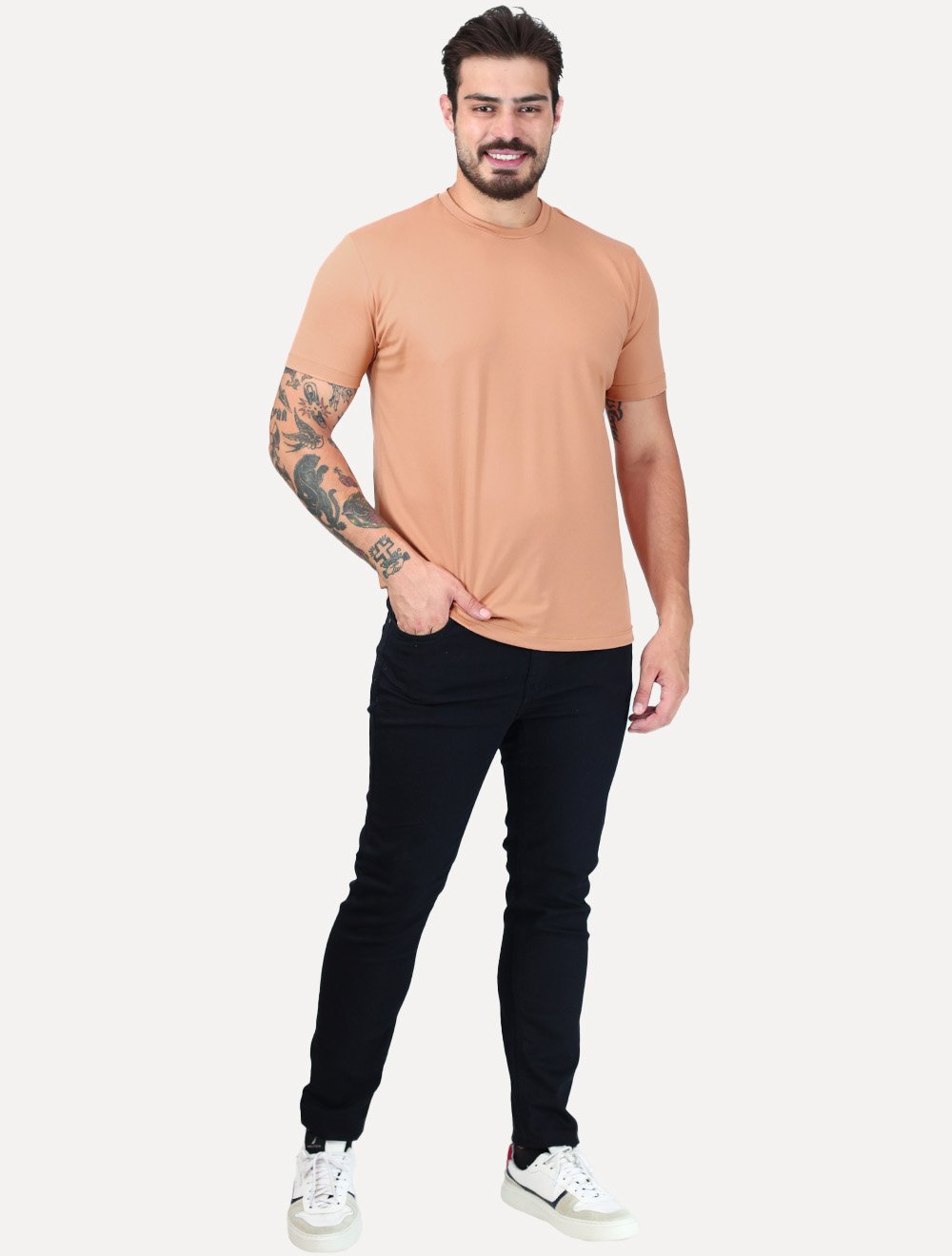 Camiseta King & Joe Travel Pack Tech Anti Odor Salmão
