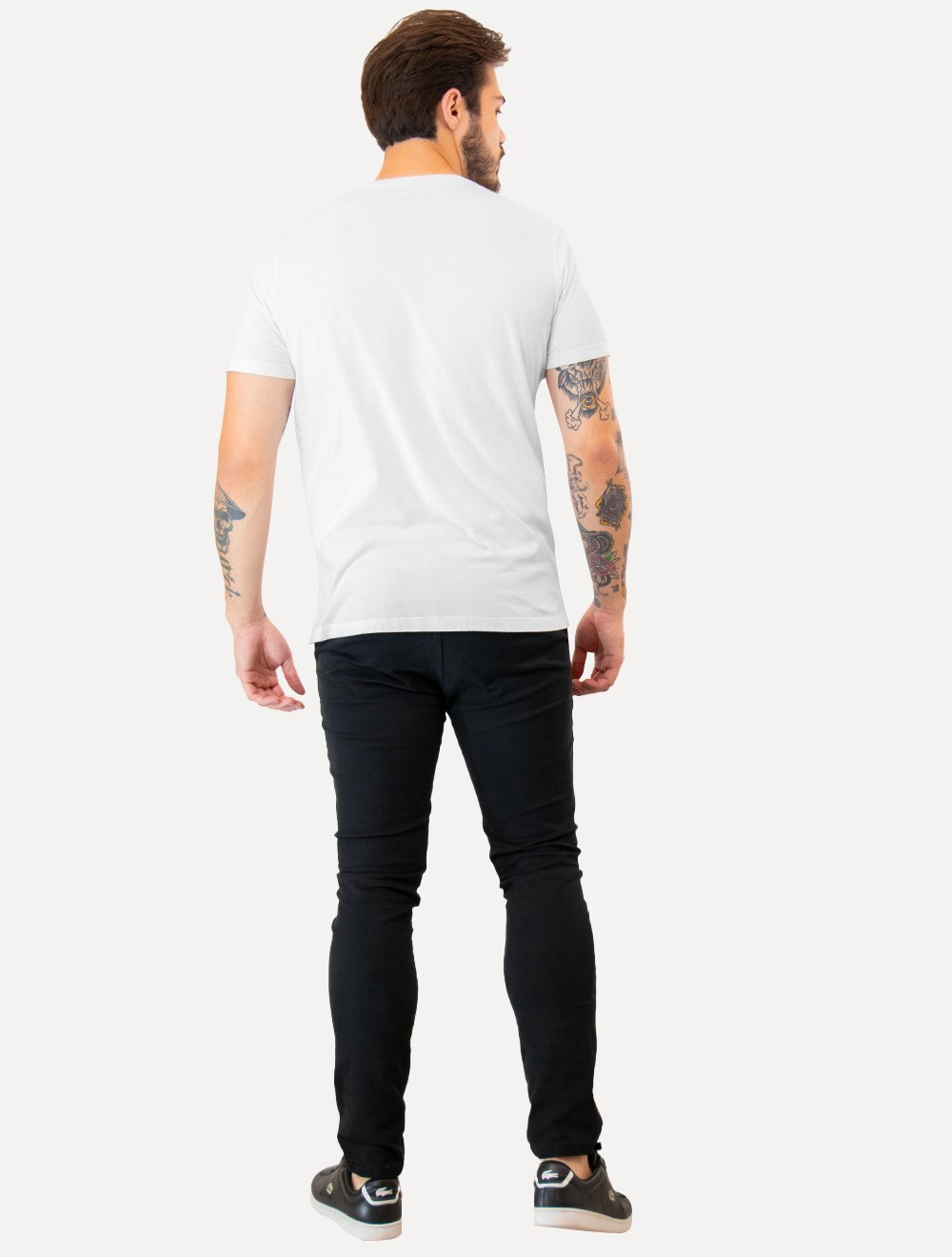 Camiseta Guess Masculina Logo Bordado Branca