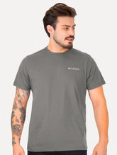 Camiseta Columbia Masculina Light Logo Cinza Escuro