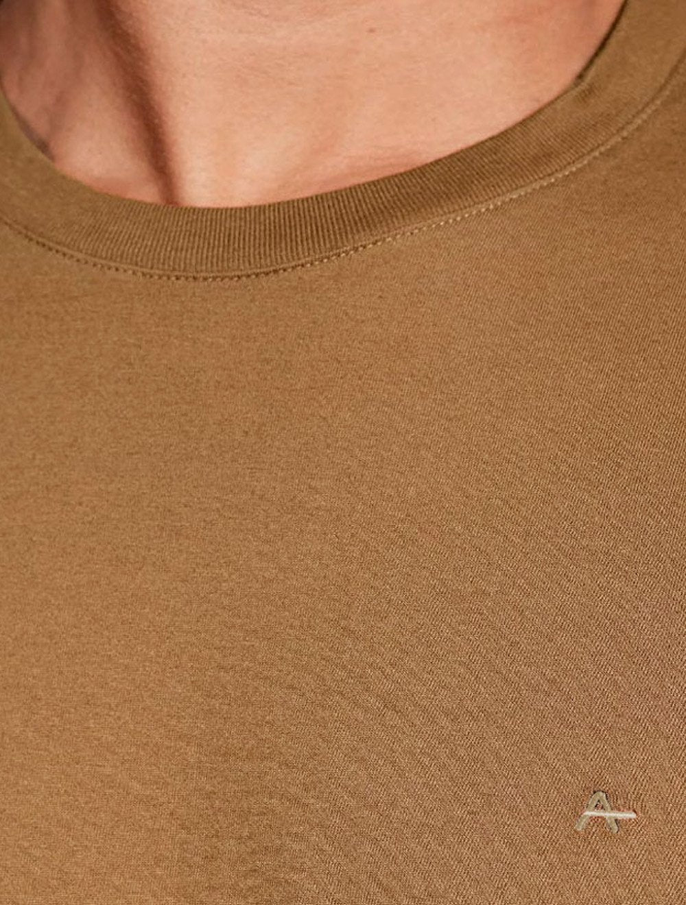 Camiseta Aramis Masculina Basic Lisa Mono Logo Marrom Médio