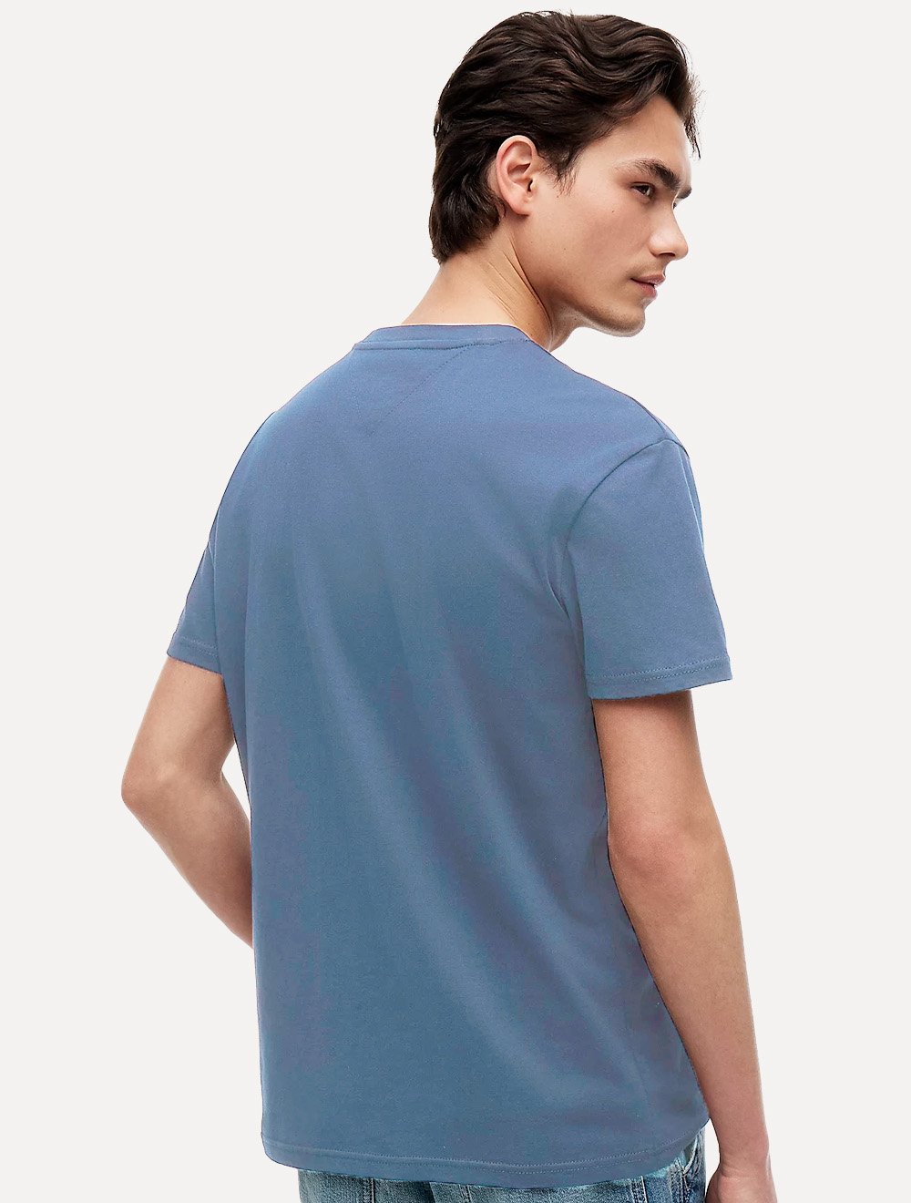 Camiseta Tommy Jeans Masculina Frontal Linear Logo Azul Claro