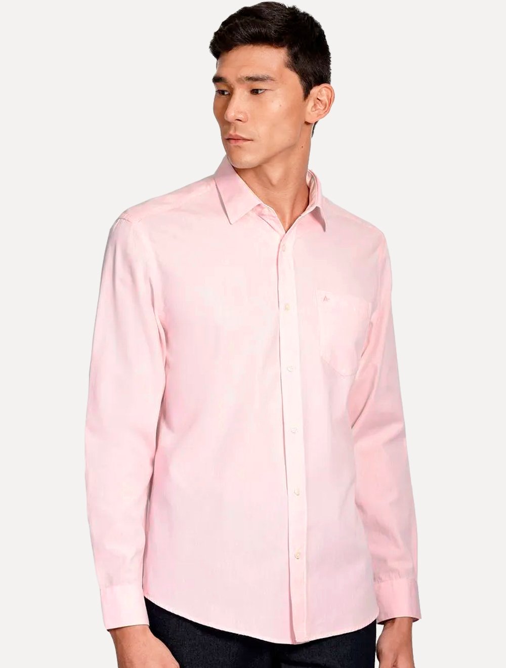 Camisa Aramis Masculina Regular Algodão Lotte Pocket Rosa Claro Mescla