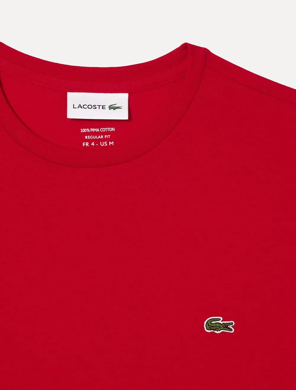 Camiseta Lacoste Masculina Jersey Pima Cotton Vermelha