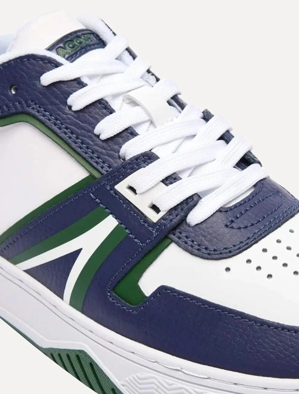 Tênis Lacoste Masculino L001 Contrasted Textile Wht/Nvy Branco