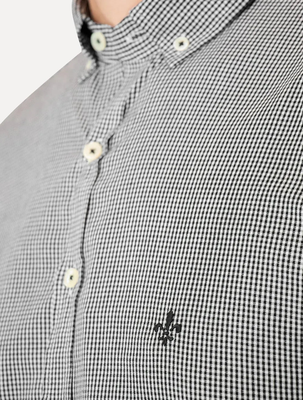 Camisa Dudalina Masculina Slim Superfine Cotton Vichy Preta