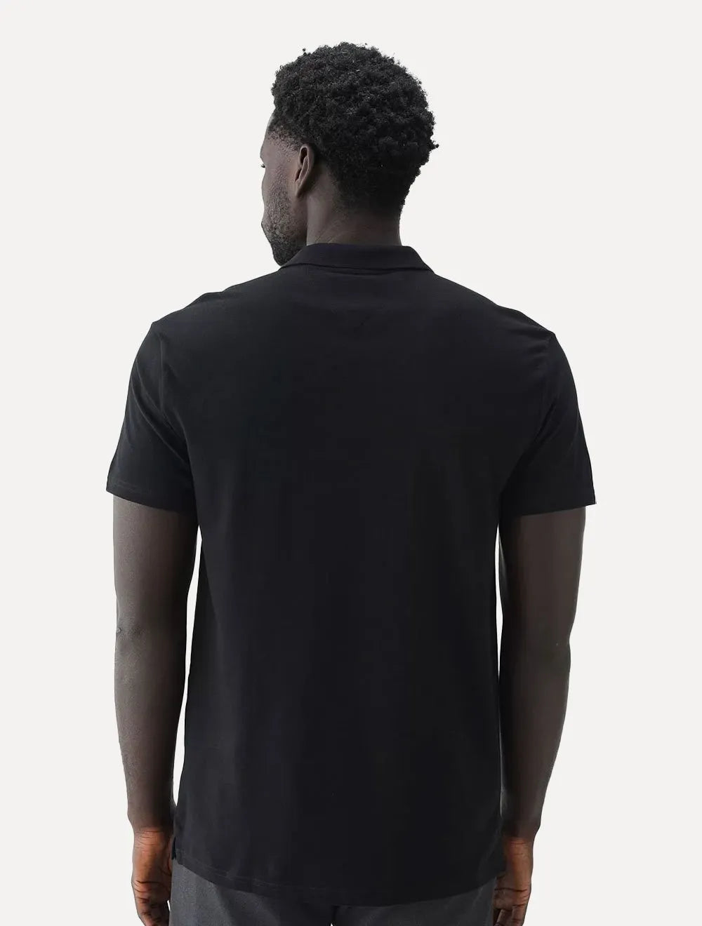 Polo Tommy Jeans Masculina Malha Relaxed Branded Placket Preta