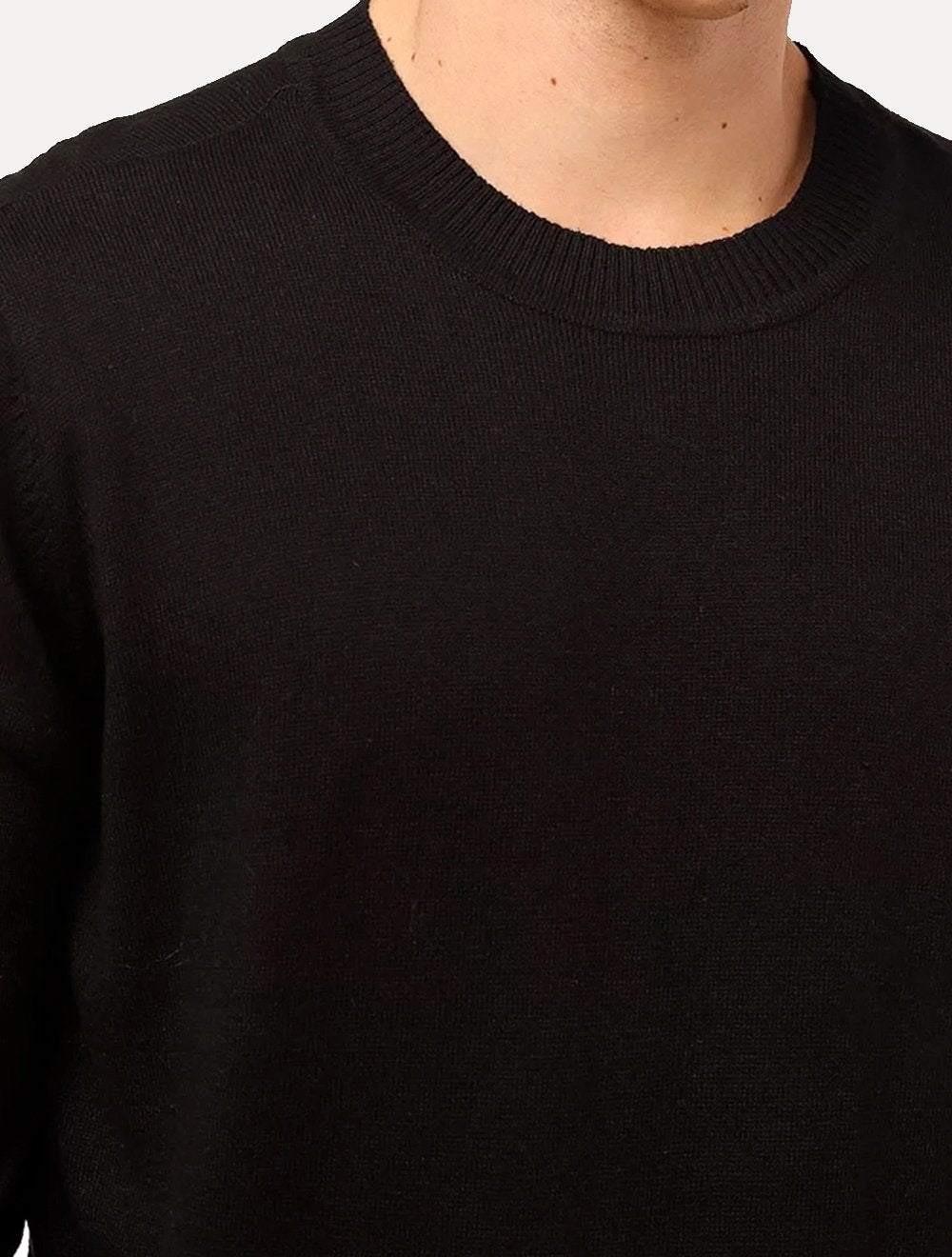 Suéter Ellus Masculino Tricot C-Neck Visco Like Basic Round Preto