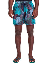 Short Dudalina Masculino D'Água Floral Print Azul Verde