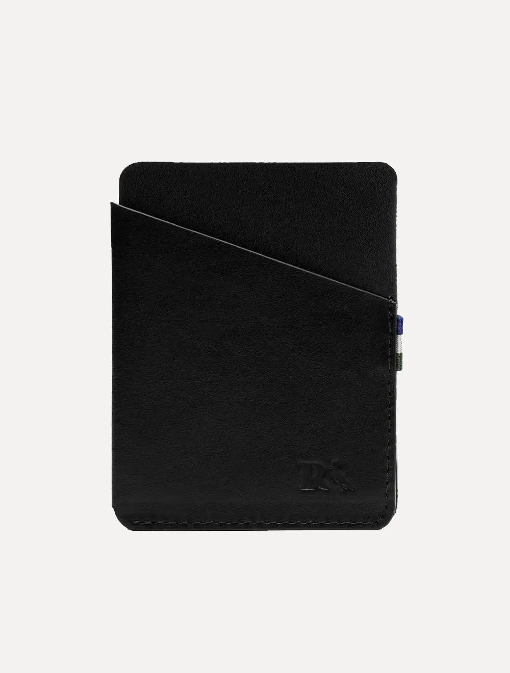 Carteira Reserva Masculina Porta-Cartão Couro Transpasse Bandeira Preta