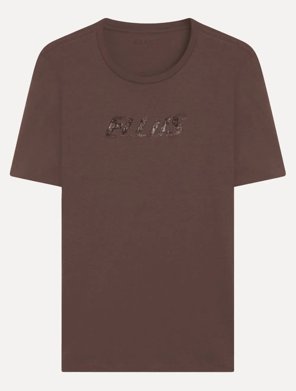 Camiseta Ellus Cotton Fine Dots Classic Marrom