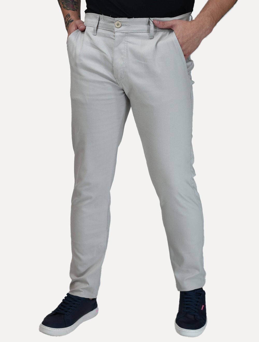 Calça Dixen Masculina Sarja Slim Areia