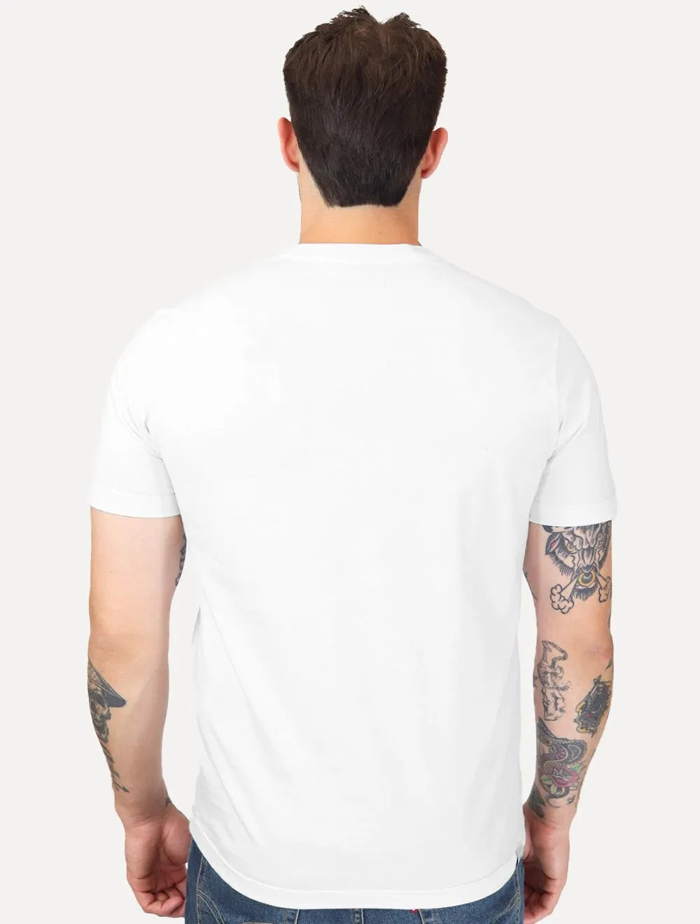 Camiseta Replay Masculina Regular Basic Crewneck Embroidery Logo Branca