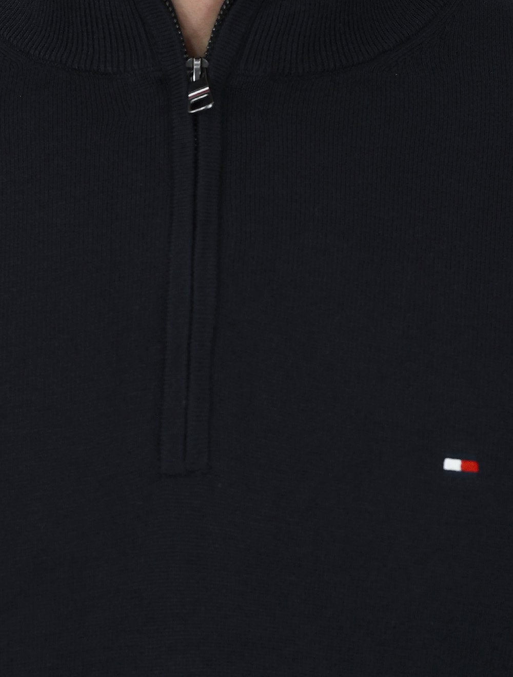 Suéter Tommy Hilfiger Masculino Essential Cotton Half Zip Mock Azul Marinho