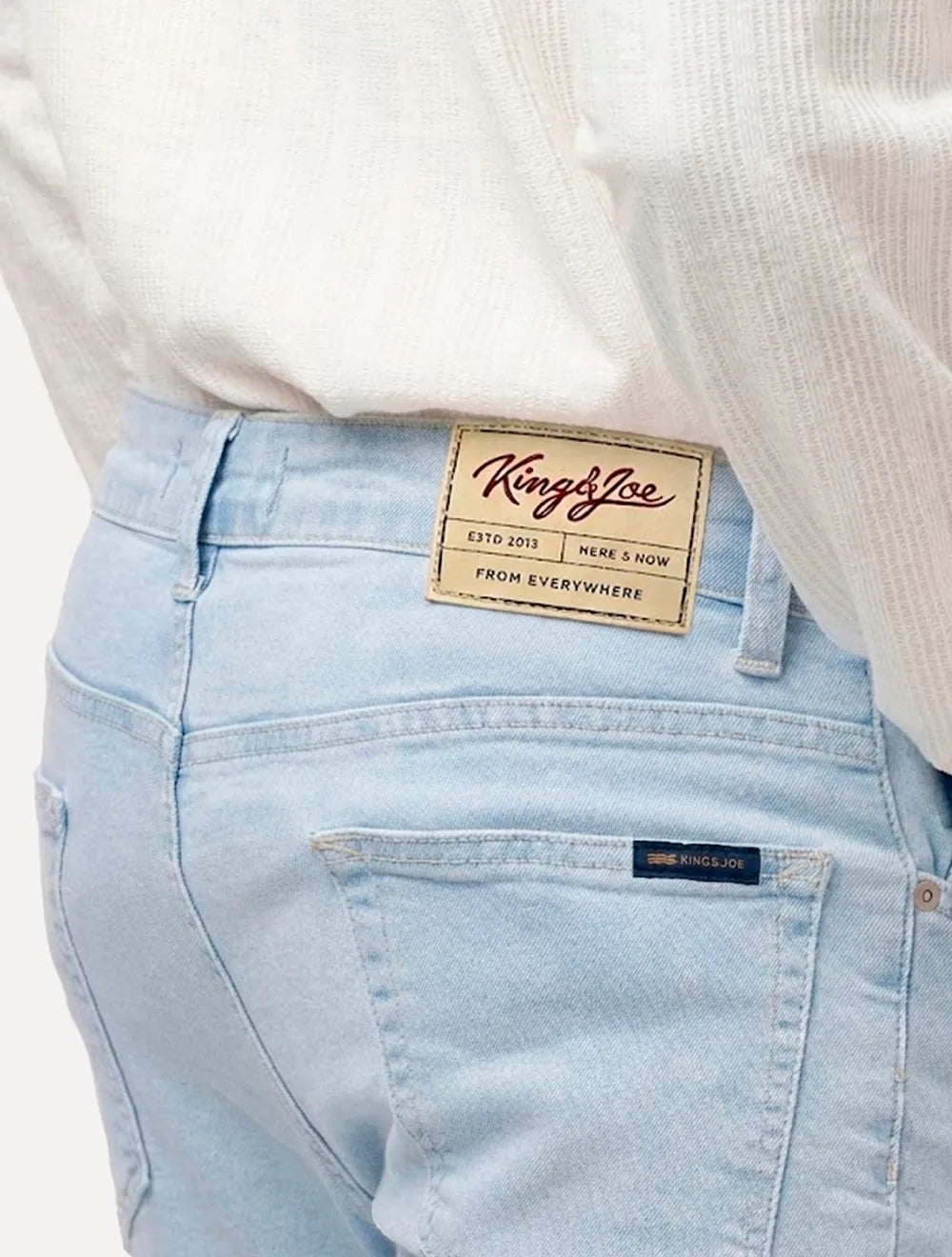 Calça King & Joe Jeans Masculina Skinny Soft Blue Azul Médio