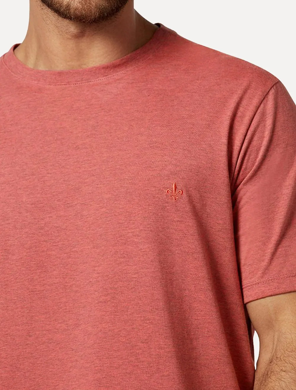 Camiseta Dudalina Masculina Melange Sobret Rosa Escuro