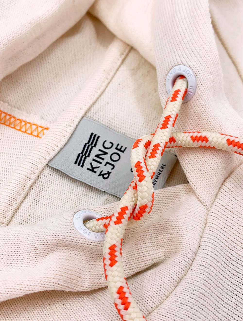 Blusão King & Joe Masculino Malha Capuz Off-White