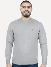 Suéter Levis Masculino Crewneck Classic Housemark Logo Cinza Mescla