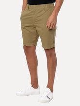 Bermuda Calvin Klein Jeans Masculina Sarja Chino Pockets Label Cáqui