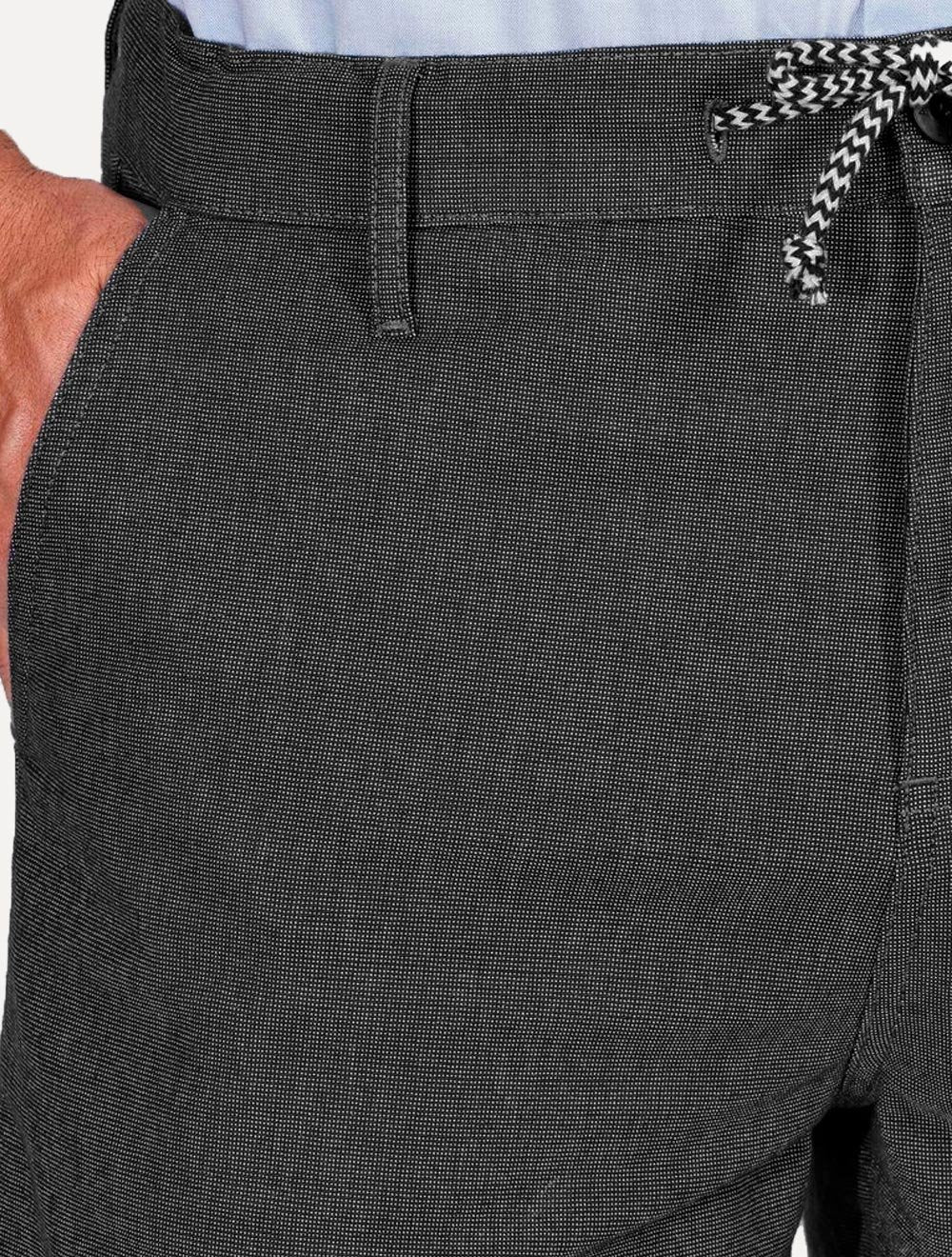 Bermuda Aramis Masculina Chino Cotton Sarja Cadarço Preto Mescla