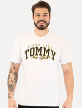 Camiseta Tommy Jeans Masculina Regular Logo Varsity New York Branca