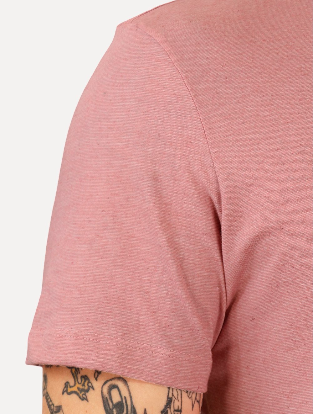 Camiseta VR Masculina Regular Linen Basica Rosa Mescla