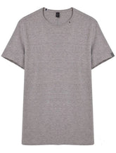 Camiseta Replay Masculina Basic Embroidered Logo Cinza Mescla